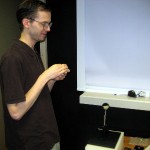 Photo : Fredrik setting up mirror stereoscope